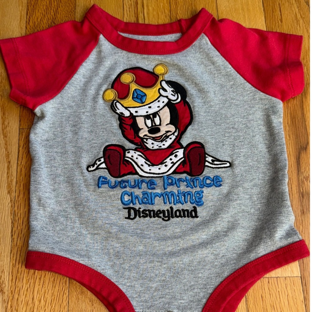 Disney 'Future Prince Charming' Mickey Onesie Baby Bodysuit 18 M Disneyland